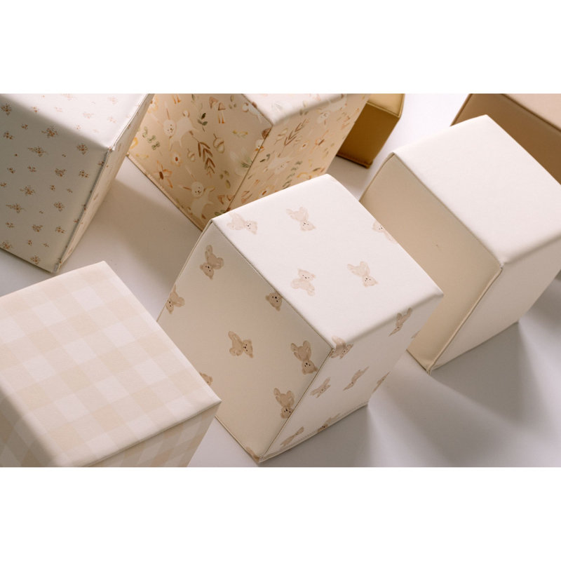 Ensemble de 9 blocs pour tout-petits empilables en mousse souple KIDKII, Beige