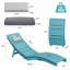 Chaise longue de patio portative pliable pour les hanches Comfort Confort anti-dérive près de la piscine avec appui-tête réglable et ancrages pour sacs de sable ， Turquoise-725006584