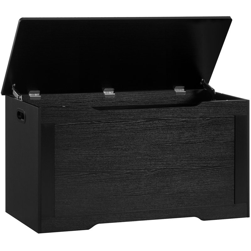 Storage Chest With 2 Safety Hinges, Storage Trunk, Lift Top Storage Bench, Toy Chest, Toy Box For Bedroom, Black