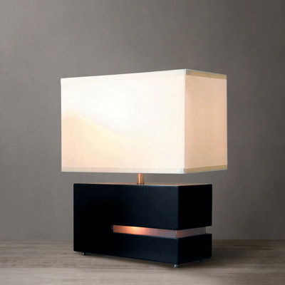 Lampe de table inclinable Zen avec veilleuse - 20 po, abat-jour en lin blanc, interrupteur à 4 voies