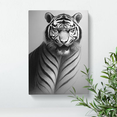 Monochrome Tiger No.6 - Wrapped Canvas Print