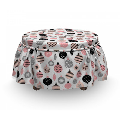 Housse pour repose-pieds christmas baubles points