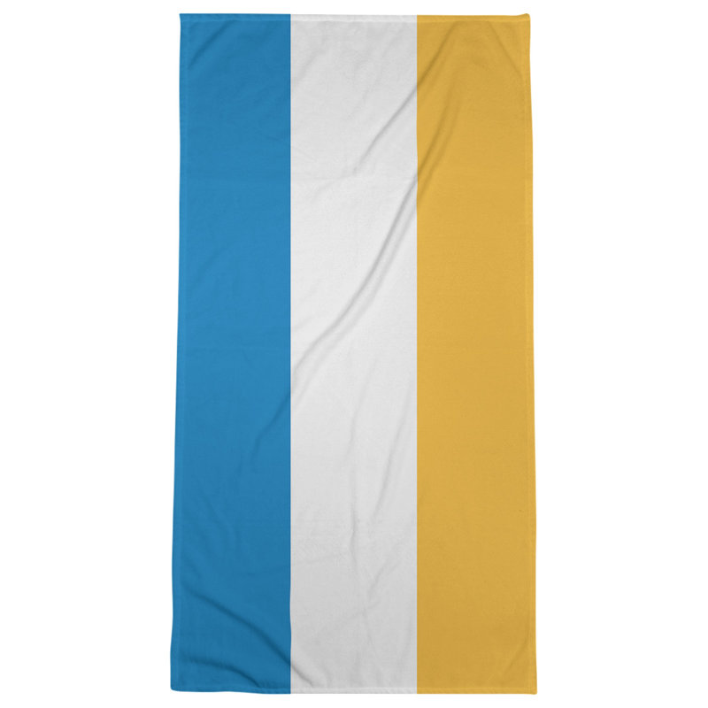 Lightweight Beach Towel, Blue/White/Yellow