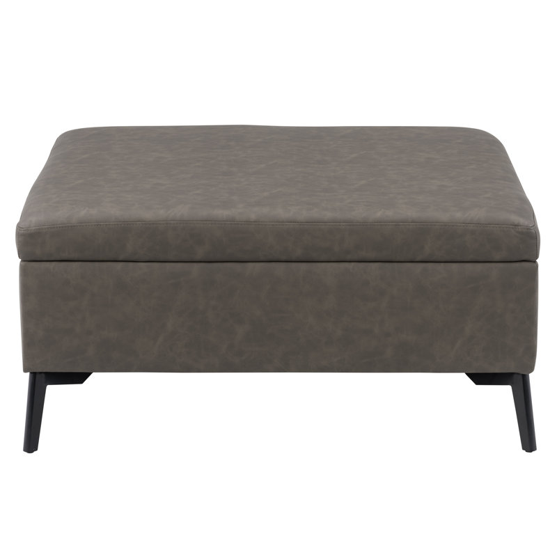 Orren Ellis 8A9AC144B7FC45FE80BF406E75B64D0E Repose-pieds carré Mychel, Similisuède gris