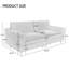 Modern Style 227.9Cm Square Arms Sofa-594230796