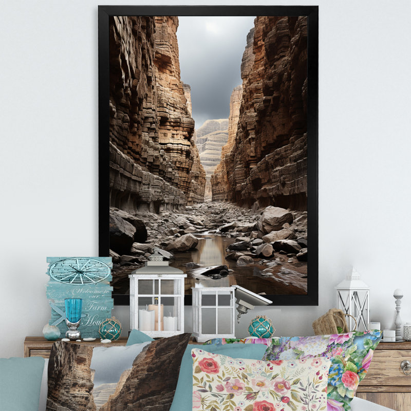 Beisel " Canyon Eroded Beauty I " Color Photography Print, 32" H x 24" W x 1" D, Black Picture Framed