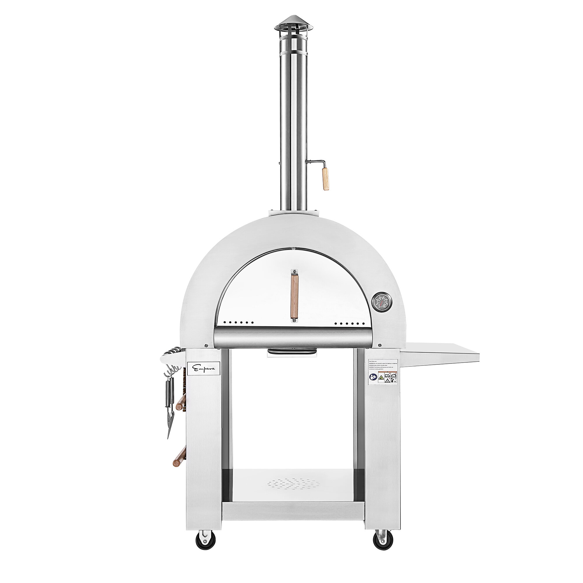 Backyard Pro 31 3/4 Stainless Steel Hybrid Wood / Liquid Propane Outdoor  Countertop Pizza Oven