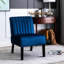 De 2 chaises modernes de style Mid-Century, velours bleu foncé, pieds en bois massif, 2 pièces indispensables pour le salon et la chambre à coucher, velours avec pieds pour-1777083059