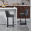 Ensemble de 2 tabourets de bar à hauteur de comptoir, conception de baril moderne avec dossier, tissu en lin rembourré pour le confort des îlots de cuisine-1803700685