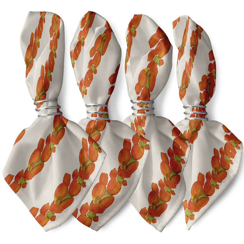 Lonston Tulip Stripes Napkins, Orange