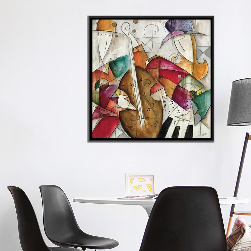 «Jam Séance II» par Eric Waugh, impression sur toile, H 37 po x l 37 po x P 1,5 po, Toile avec cadre flottant noir