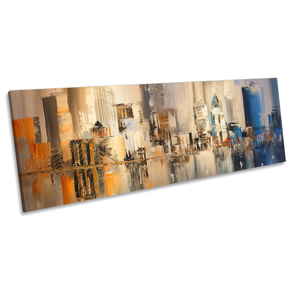 Hong Kong Cityscape Abstract Panoramic - Wrapped Canvas Panoramic Painting