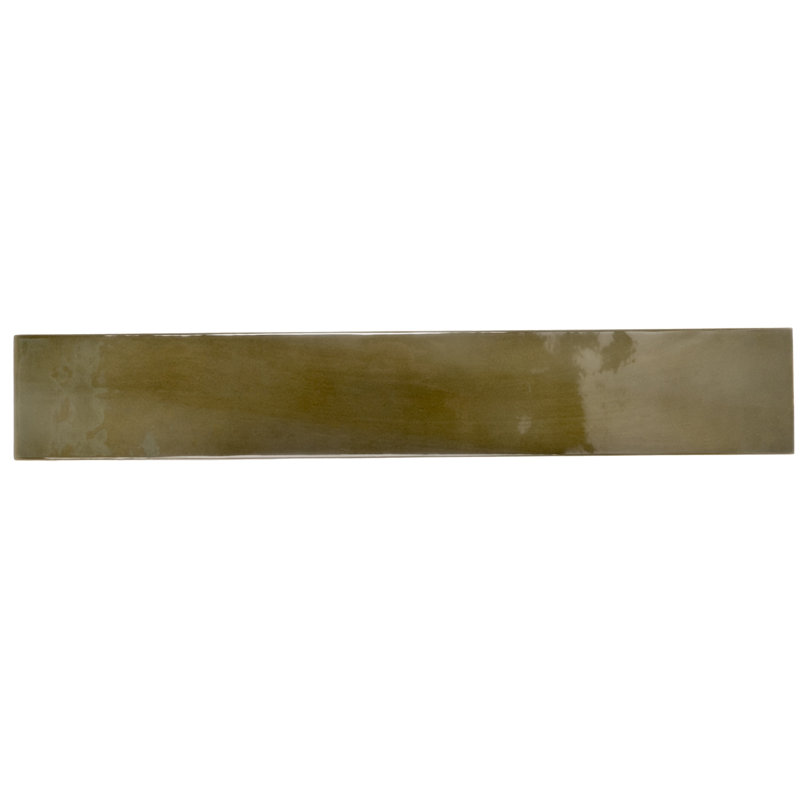 Carreau de céramique simple métro L 2,56 po x L 15,75 po, Vert olive