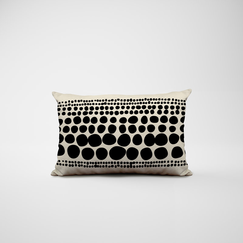 Ikom Polyester/Polyester Blend Lumbar Rectangular Indoor/Outdoor Pillow Cover & Insert, Black