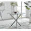 Seline Modern Round Dining Table Set in Glass and Chrome with 4 Upholstered Faux Leather Chairs-90277957