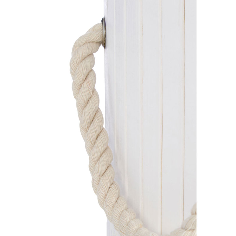Audubon Wood Laundry Hamper with Handles, White