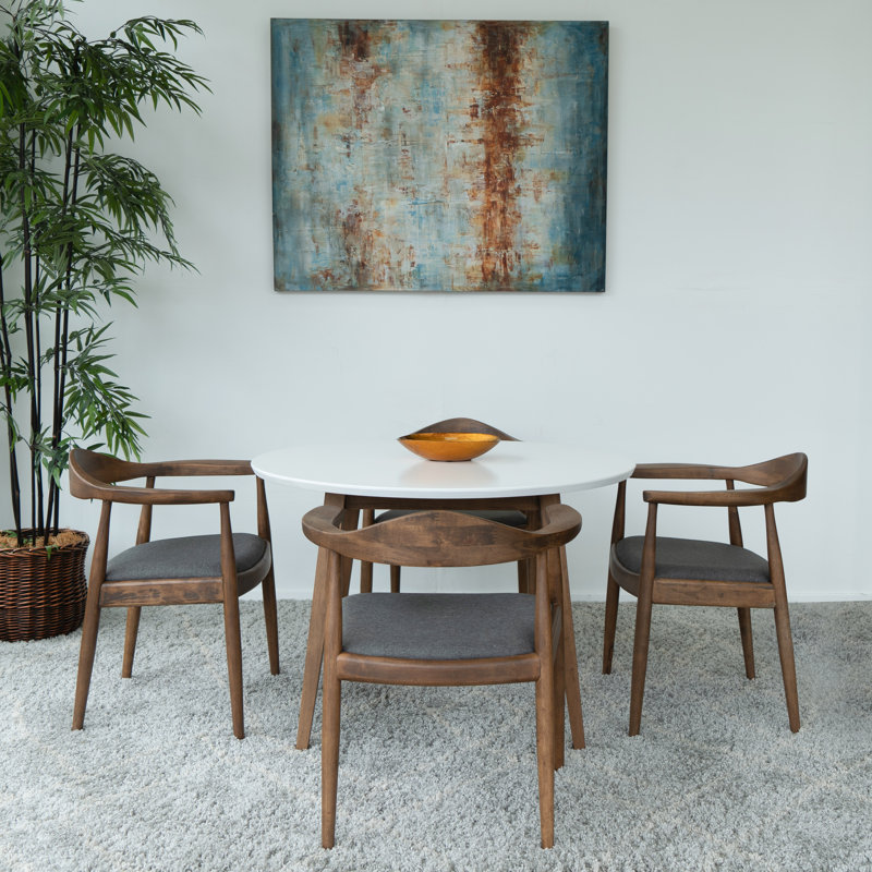 Ensemble repas pour 4 personnes Tindal, Gris, Blanc
