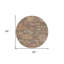 Tapis d'intérieur rond lavable floral brun clair et terre cuite 8 pi 8 po