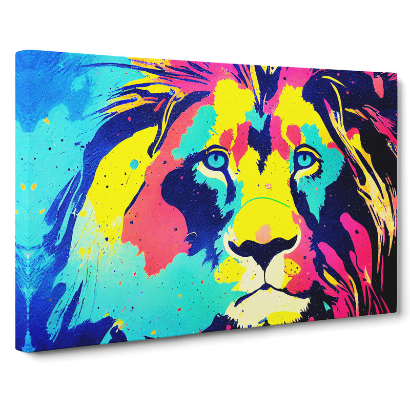 Splashed Lion Vol.6 Abstract - Wrapped Canvas Print, 35cm H x 50cm W x 3cm D