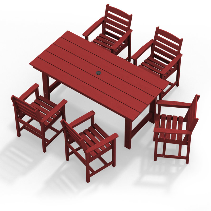 Chaise de patio en PEHD, Rouge