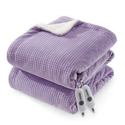 Couvertures chauffantes en flanelle douce avec 4 niveaux de chauffage et 4 heures d'arrêt automatique et lavable à la machine pour le canapé et la chambre à coucher
