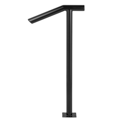Single Post Stair Handrail 45cm Iron 1 Piece Black 441LBS Capacity