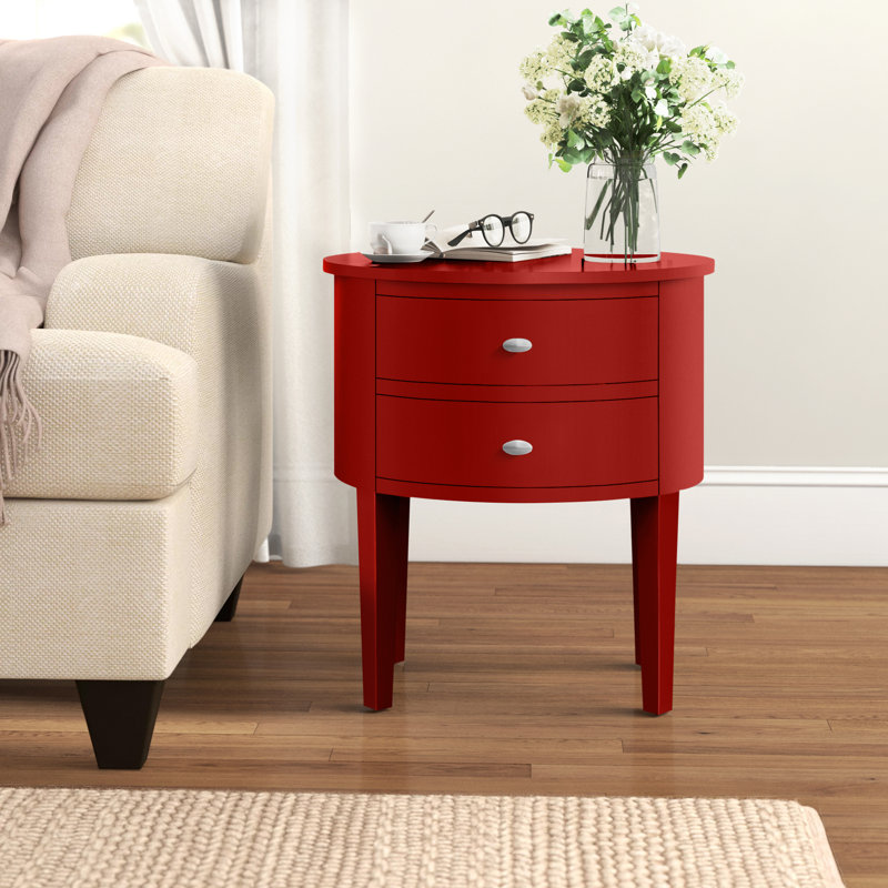 Zaheed 2 - Drawer End Table, Red