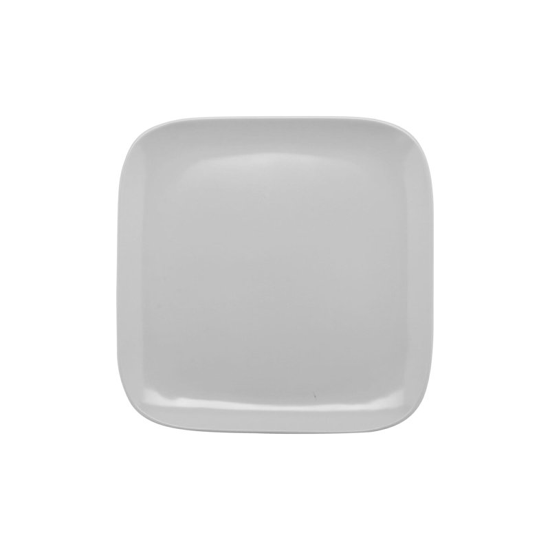 GET CS-6119-W Assiettes carrées en mélamine résistantes aux bris, 9,5 po, blanc (ensemble de 12)