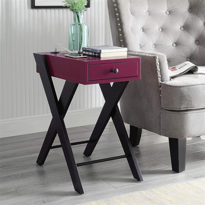 Table d'appoint avec station de charge USB, noir