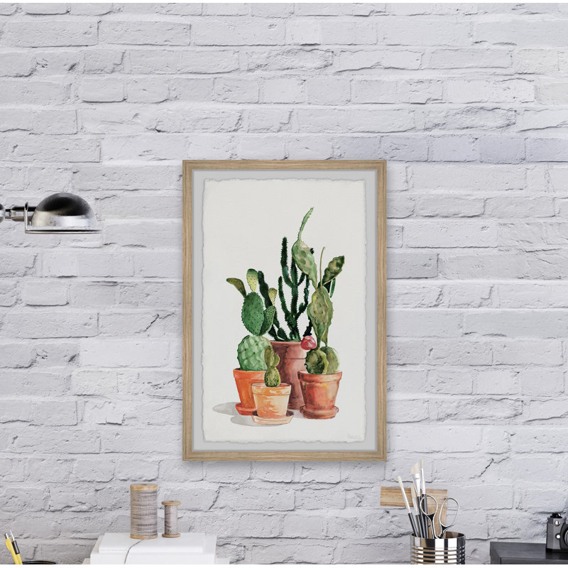 Cactus Variety by Parvez Taj - Single Picture Frame Painting, 30 cm H x 20 cm W