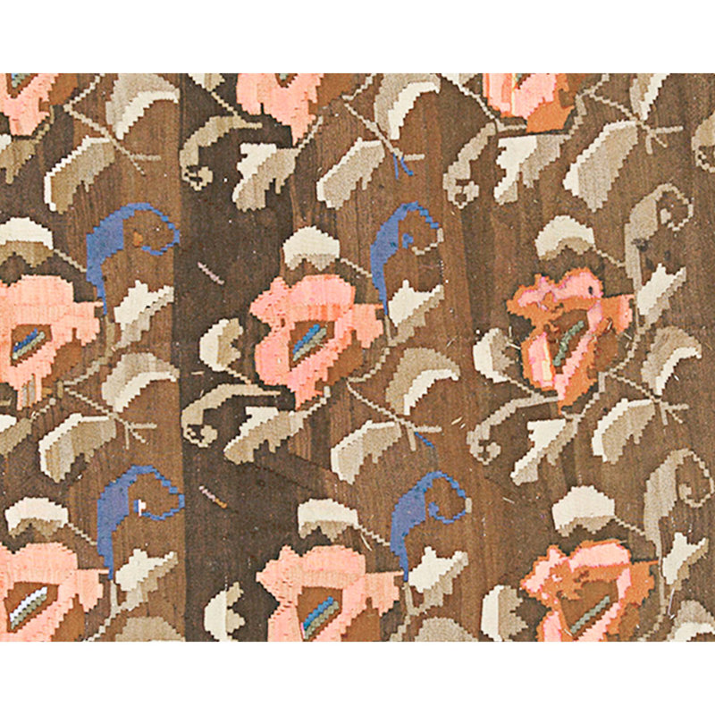 Hand Knotted Wool Area Rug in Brown And Beige