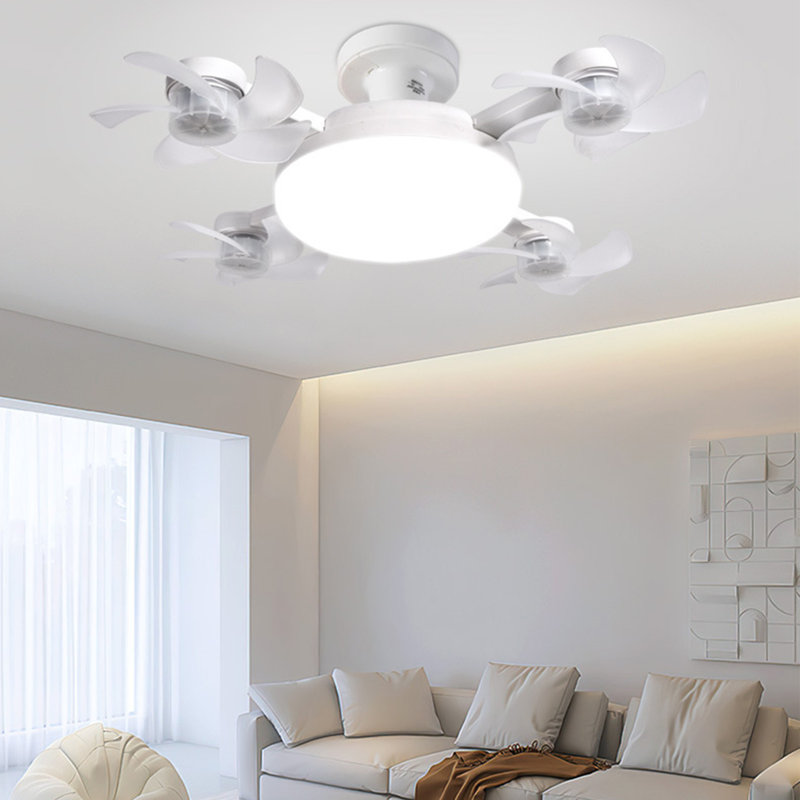 Ventilateur de plafond avec lumières et télécommande, E26 E27 3 vitesses 3 couleurs, 2 minuteries
