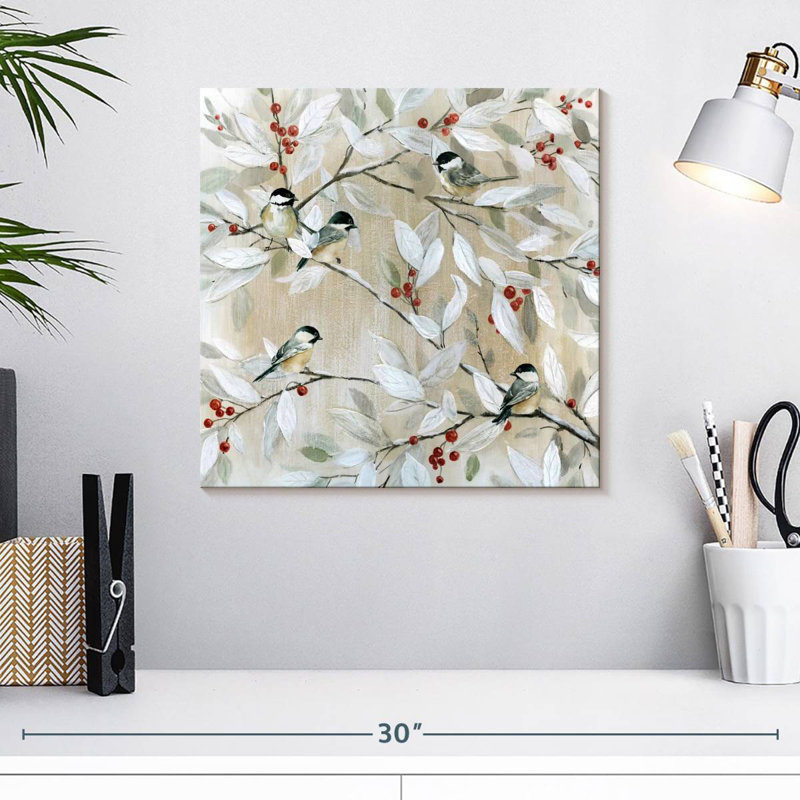 Brampt Winter Chickadees, 16" H x 16" W
