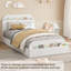 Cadre de lit simple, tête et pied de lit avec compartiments de rangement, aucun sommier nécessaire pour la chambre à coucher, la chambre d'amis, blanc-130612175