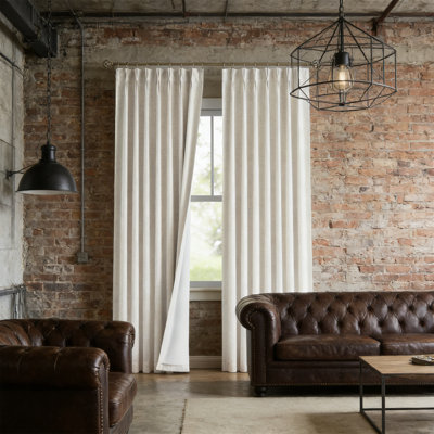 Pinch Pleated Blackout Curtains Linen Blended Thermal Insulated With Hooks For Living Room 90 Inch 2 Panels 40X90