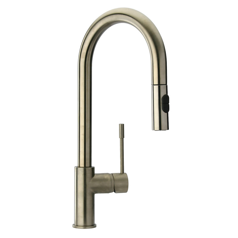 Vulcan Pull Down Single Handle Hi Arc Kitchen Faucet, Polished Chrome