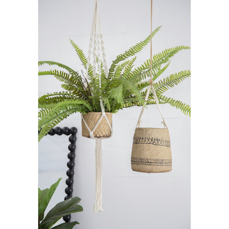 Ensemble de 2 pots à fleurs suspendus 5 po x 5 po x 4,5 po de style bohémien