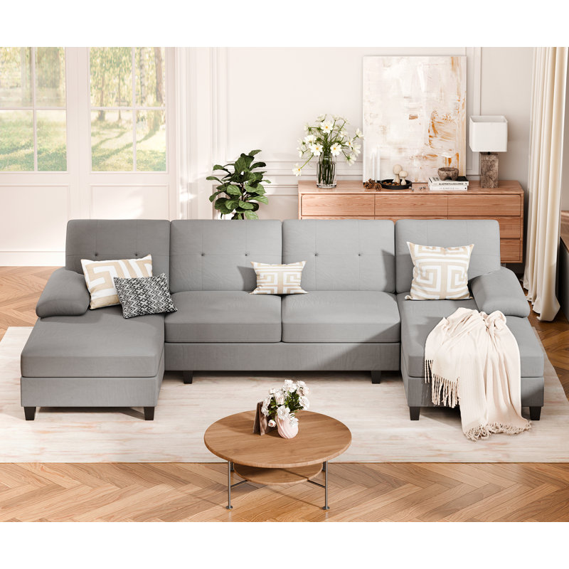 Canapé modulaire 3 pièces pour salon, Gris clair