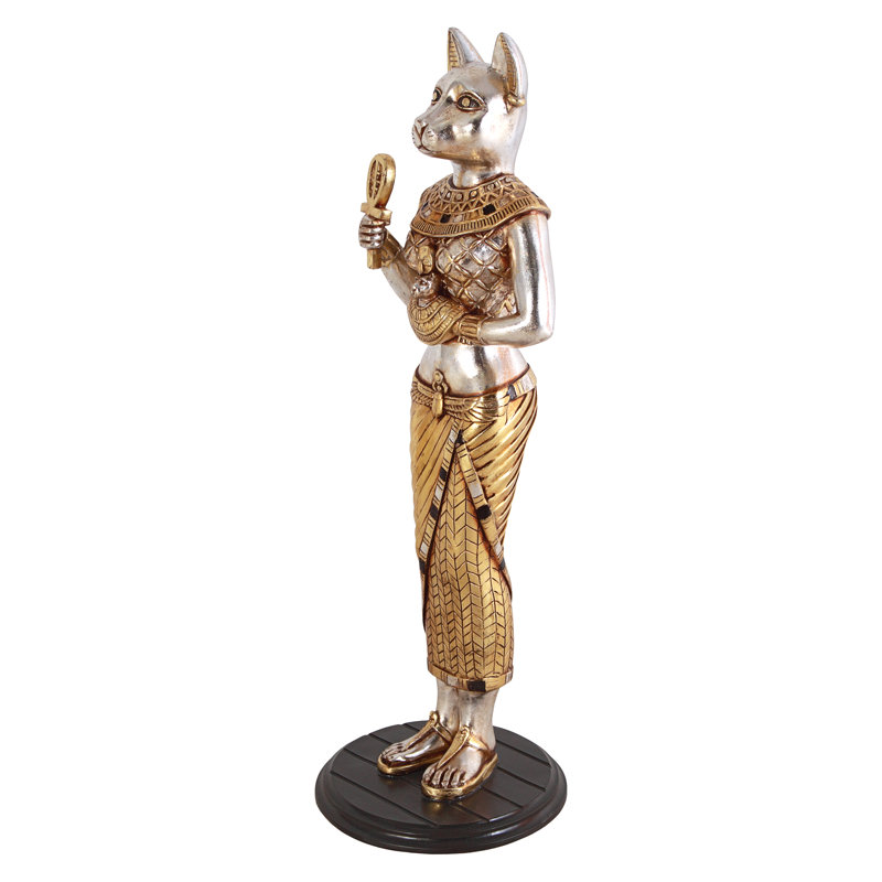 Statue de chat déesse Kristoph avec la statue royale d'Ankh