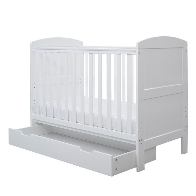 Coleby Mini Cot Bed & Under Drawer  - White