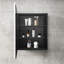 Armoire de salle de bain noire à miroir avec rangement