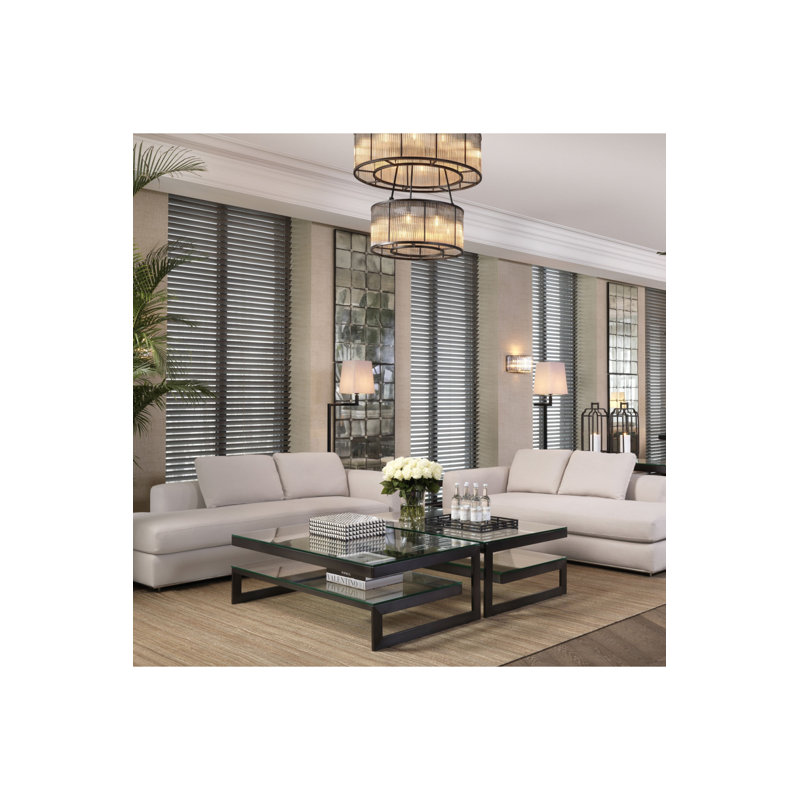 Gamma Glass Coffee Table, Gunmetal