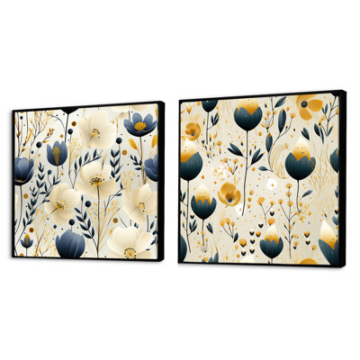 Gregoire - Ensemble de 2 collages carrés botaniques abstraits
