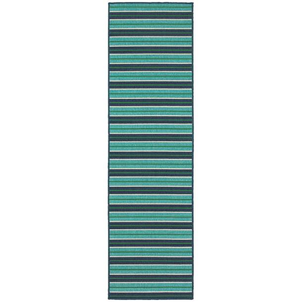 Lark Manor Deltana Teal/Blue/Green/White Indoor / Outdoor Area Rug ...