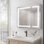 Armoire de rangement pour salle de bain 36 po x 30 po - Miroir à brouillard à DEL, portes doubles, contrôle de luminosité 3000k 6000k, 4 tiroirs et plus, miroir de coiffeuse American Design
