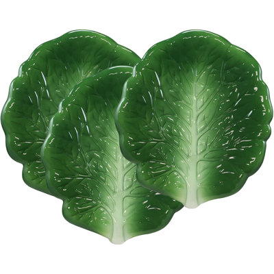 Lucerne Gourmet Kitchen Presentation Fresh Hearty Collard Green Leaf Shaped Salad Plate