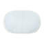 Outdoor Oval Coffee Table With Tempered Glass Top, White Aluminum Frame For Patio Or Deck
