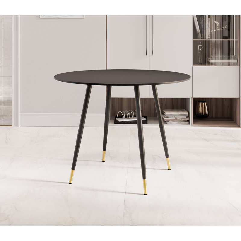 Haywards Round Metal Base Dining Table, Black