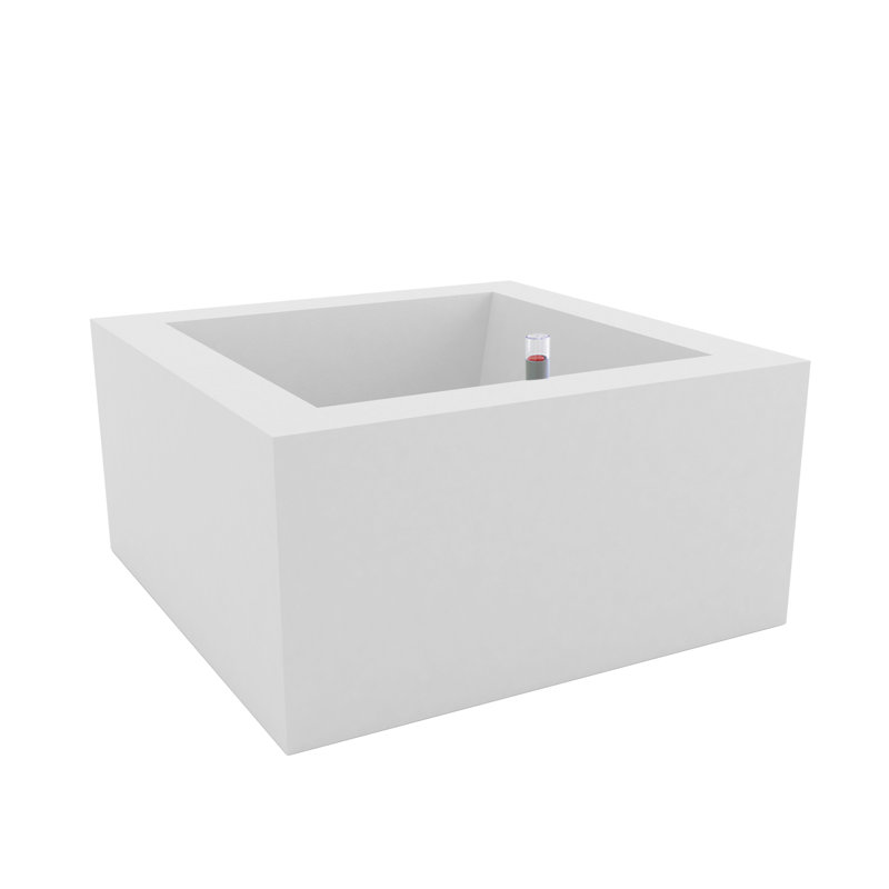 Land Resin Pot Planter, 11.75" H x 23.5" W x 23.5" D, White