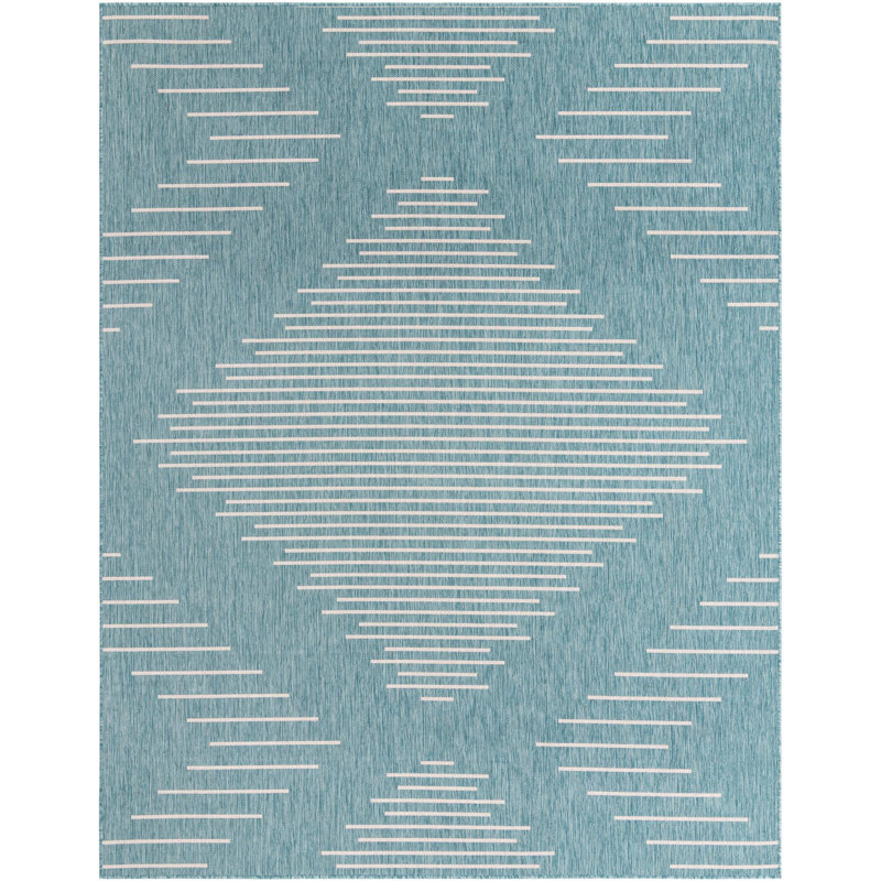 Striped Indoor / Outdoor Rug, Rectangle 7'10" x 10'
